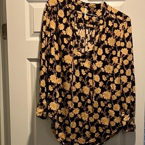 Free People Black and Gold Floral Tunic